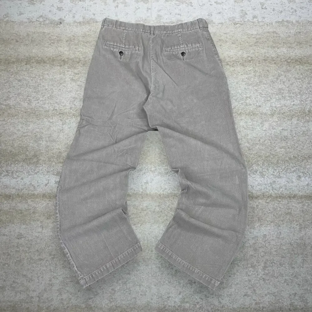 Vintage 90s Corduroy Pants 32x30 Baggy Fit Tan Flat Front